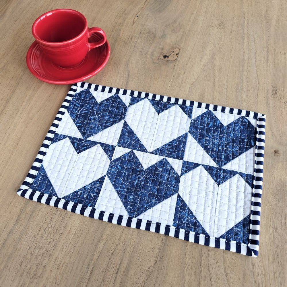 Balanced Hearts Mug Mat PDF Sewing Pattern