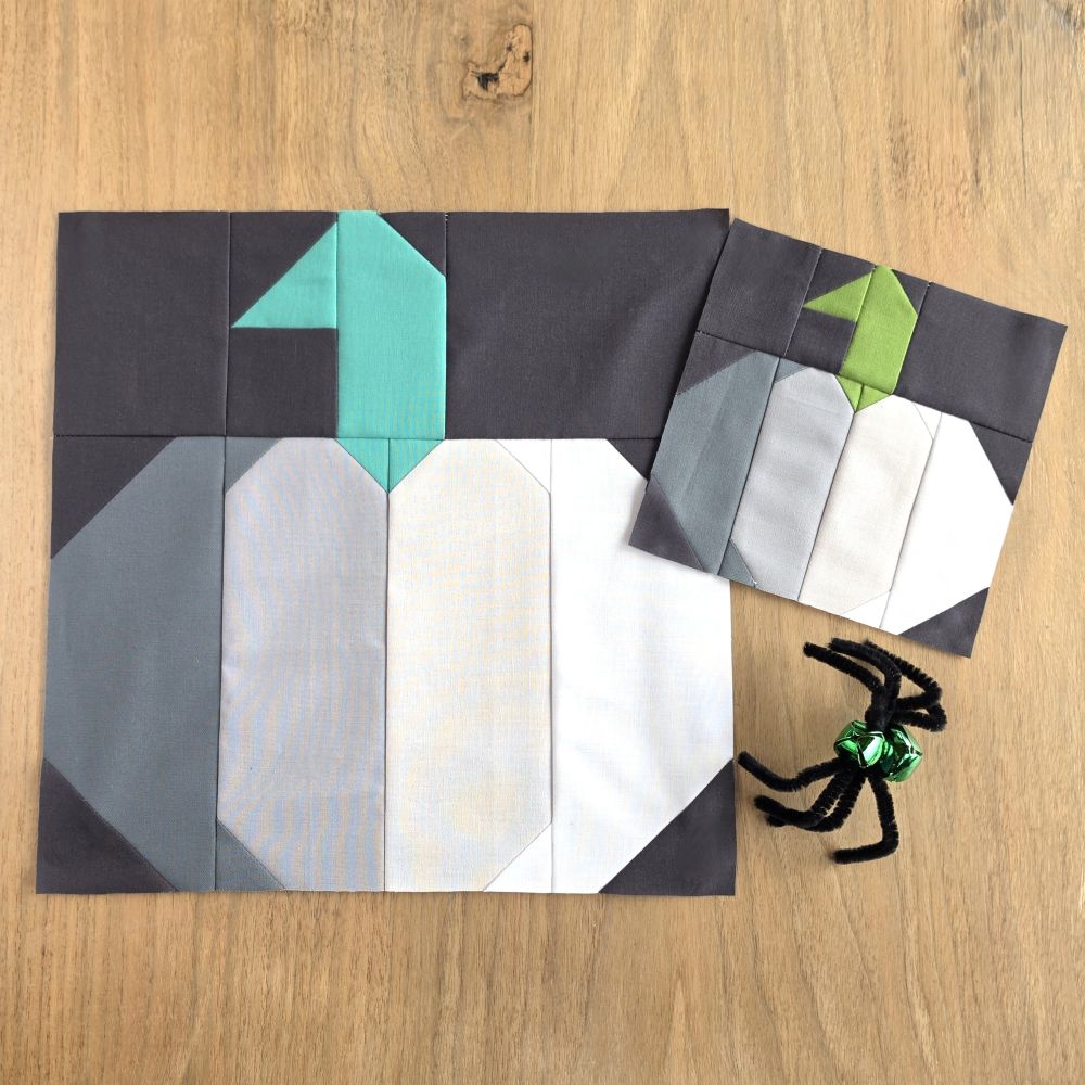 Gray Pumpkin Quilt Block PDF Sewing Pattern