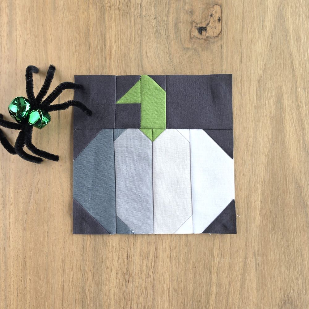 Gray Pumpkin Quilt Block PDF Sewing Pattern