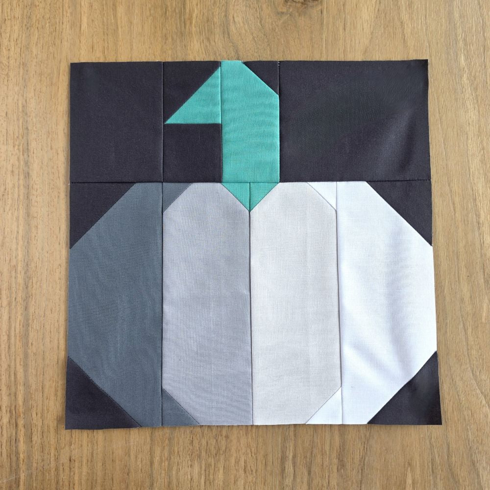 Gray Pumpkin Quilt Block PDF Sewing Pattern