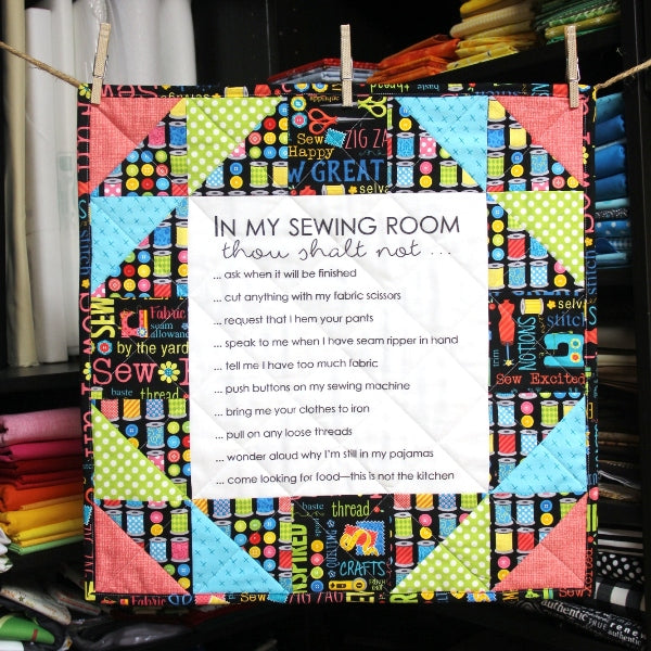 Sewing Room Rules Quilt Pattern and Fabric Panel
