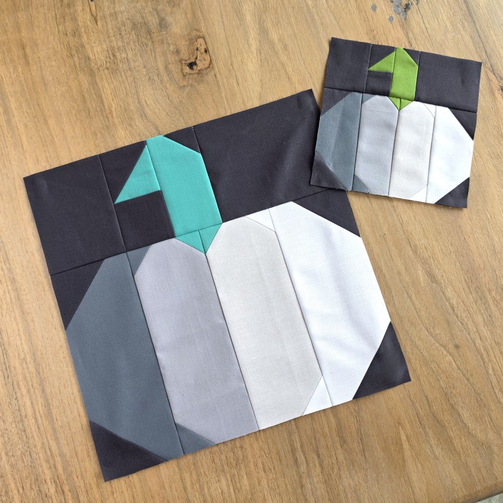 Gray Pumpkin Quilt Block PDF Sewing Pattern