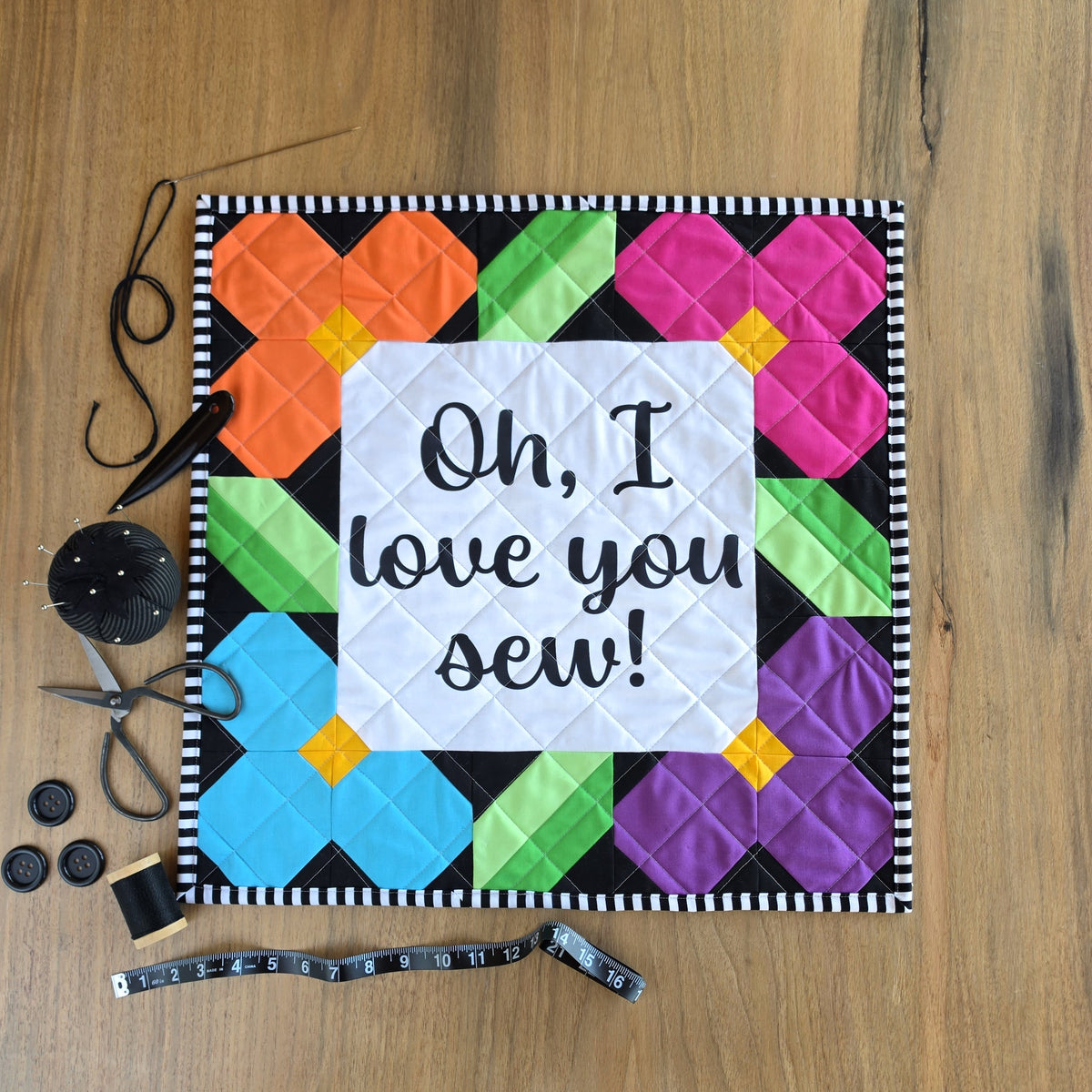 Love You Sew Quilt Pattern and Fabric Panel