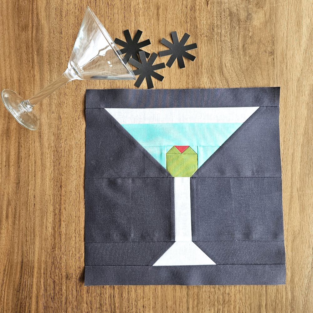 Martini Quilt Block PDF Sewing Pattern