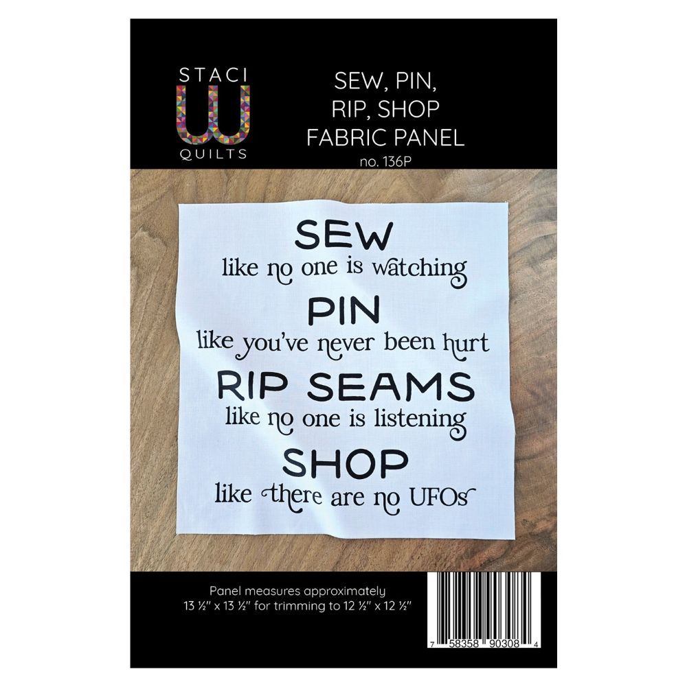 Sew, Pin, Rip, Shop Fabric Panel