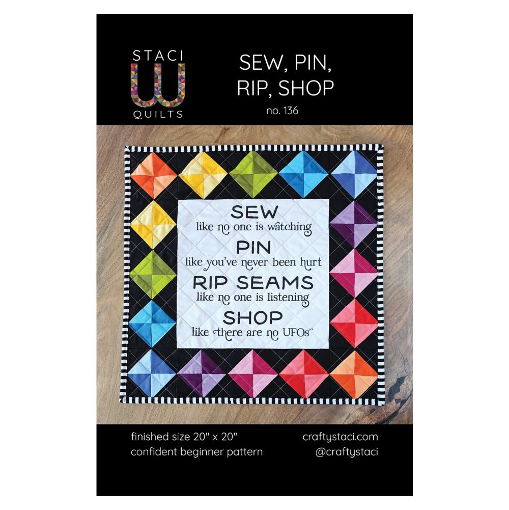 Sew, Pin, Rip, Shop Quilt Pattern and Fabric Panel