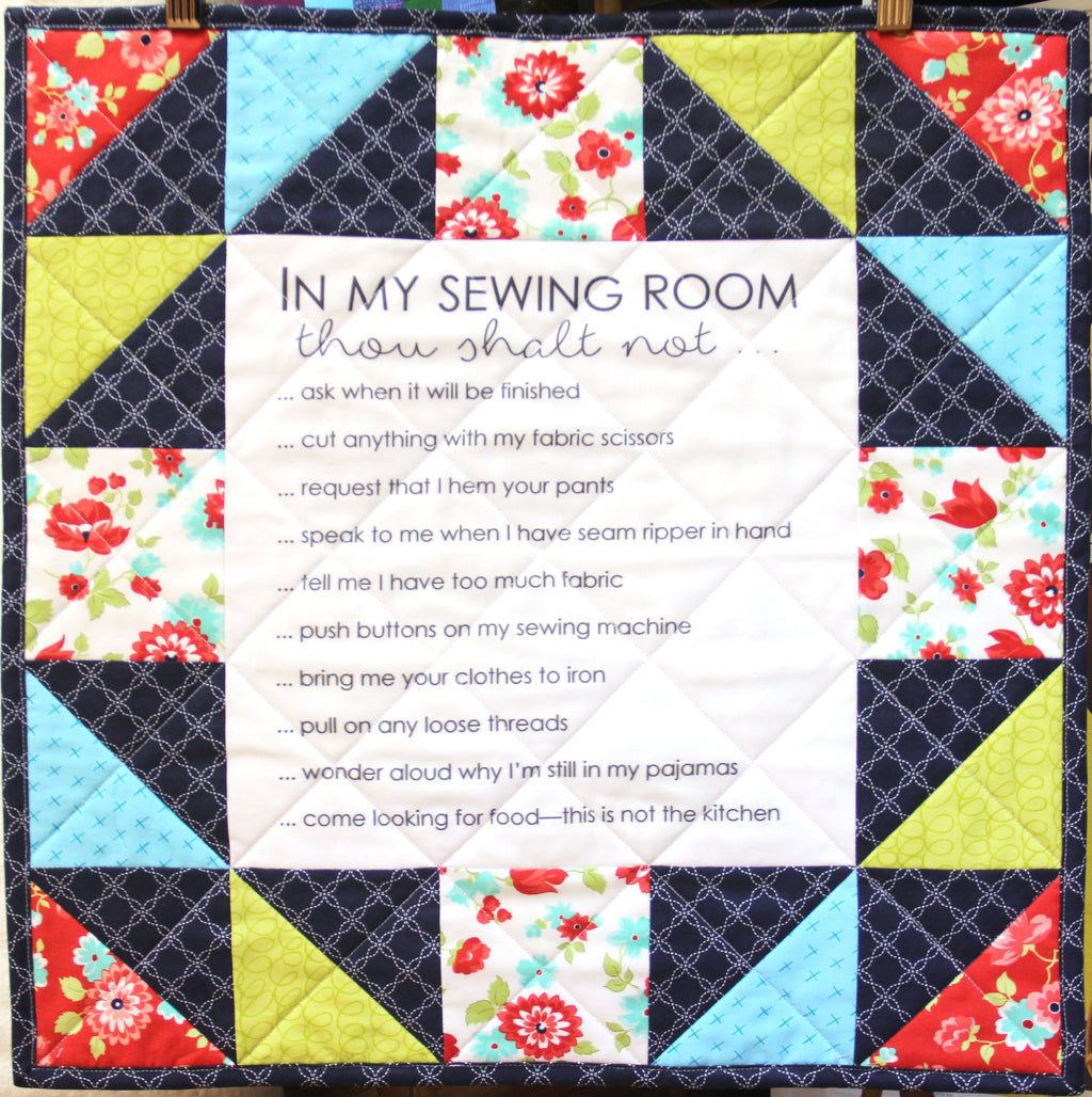 Sewing Room Rules Quilt Pattern and Fabric Panel