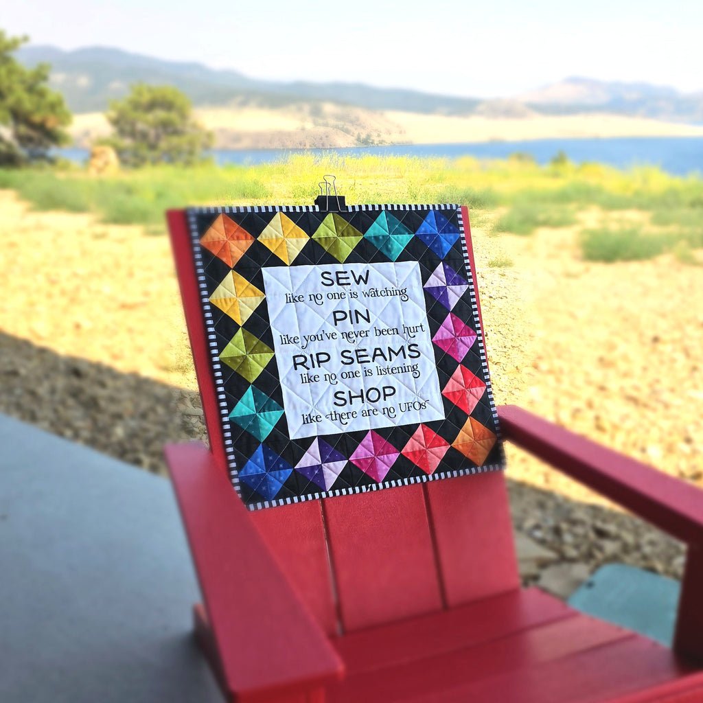 Sew, Pin, Rip, Shop Quilt Pattern and Fabric Panel