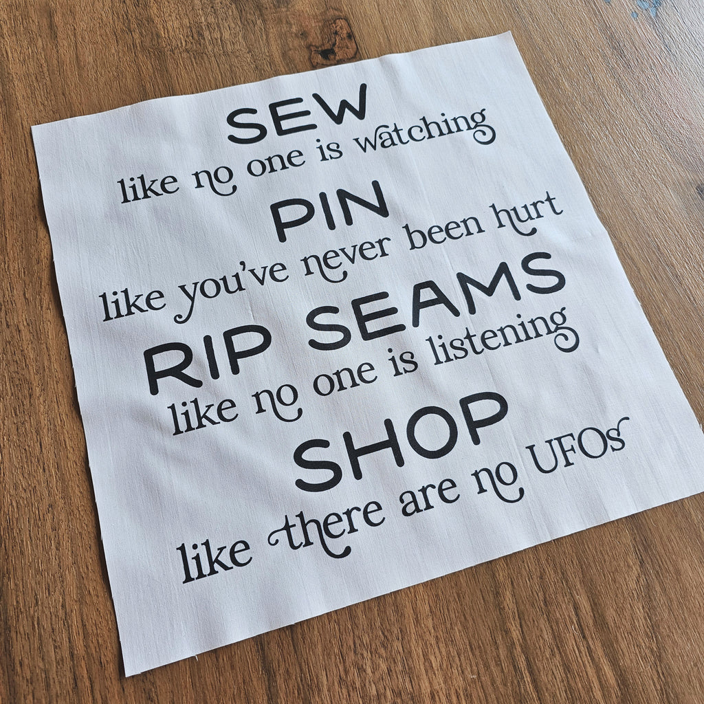 Sew, Pin, Rip, Shop Fabric Panel