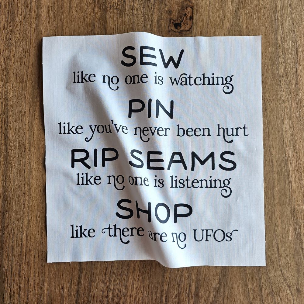 Sew, Pin, Rip, Shop Fabric Panel