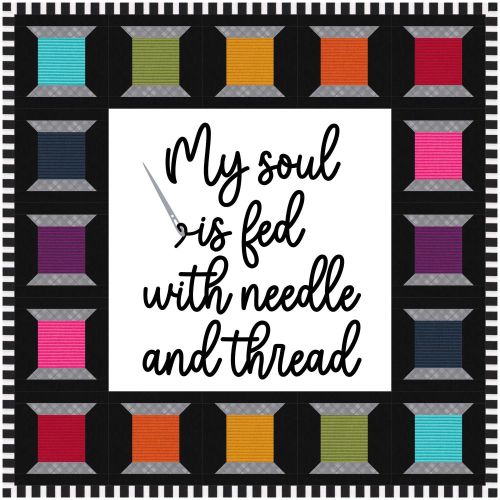 Needle and Thread Quilt Pattern and Fabric Panel