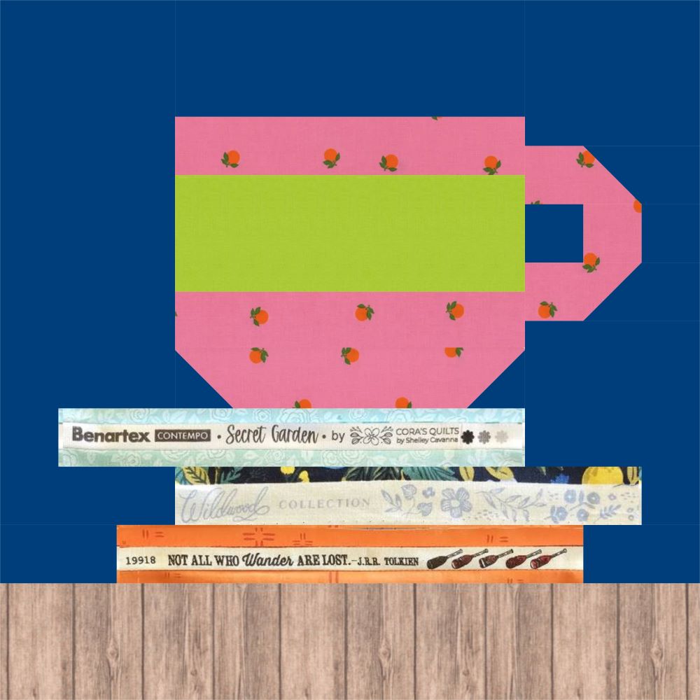 Tea and Books Quilt Block PDF Sewing Pattern