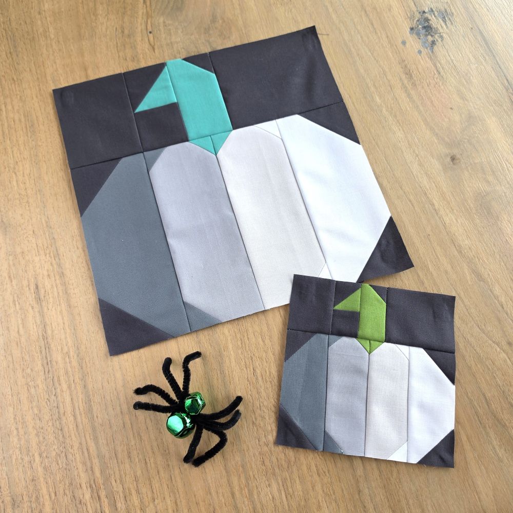 Gray Pumpkin Quilt Block PDF Sewing Pattern