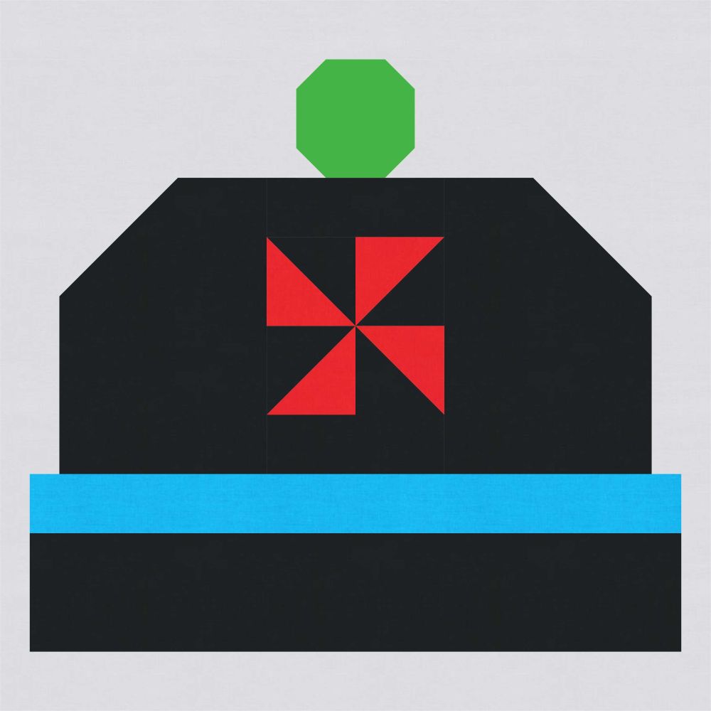 Winter Hat Quilt Block PDF Sewing Pattern