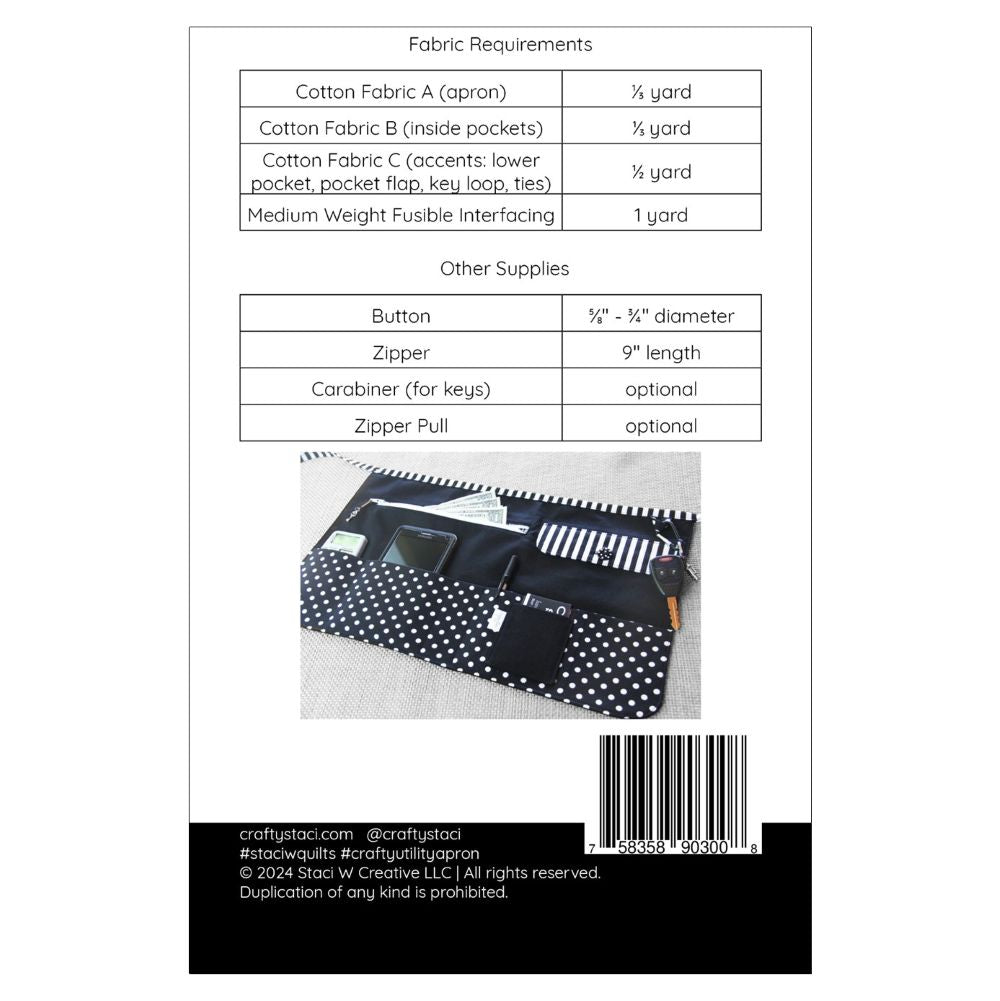 Utility Apron Sewing Pattern