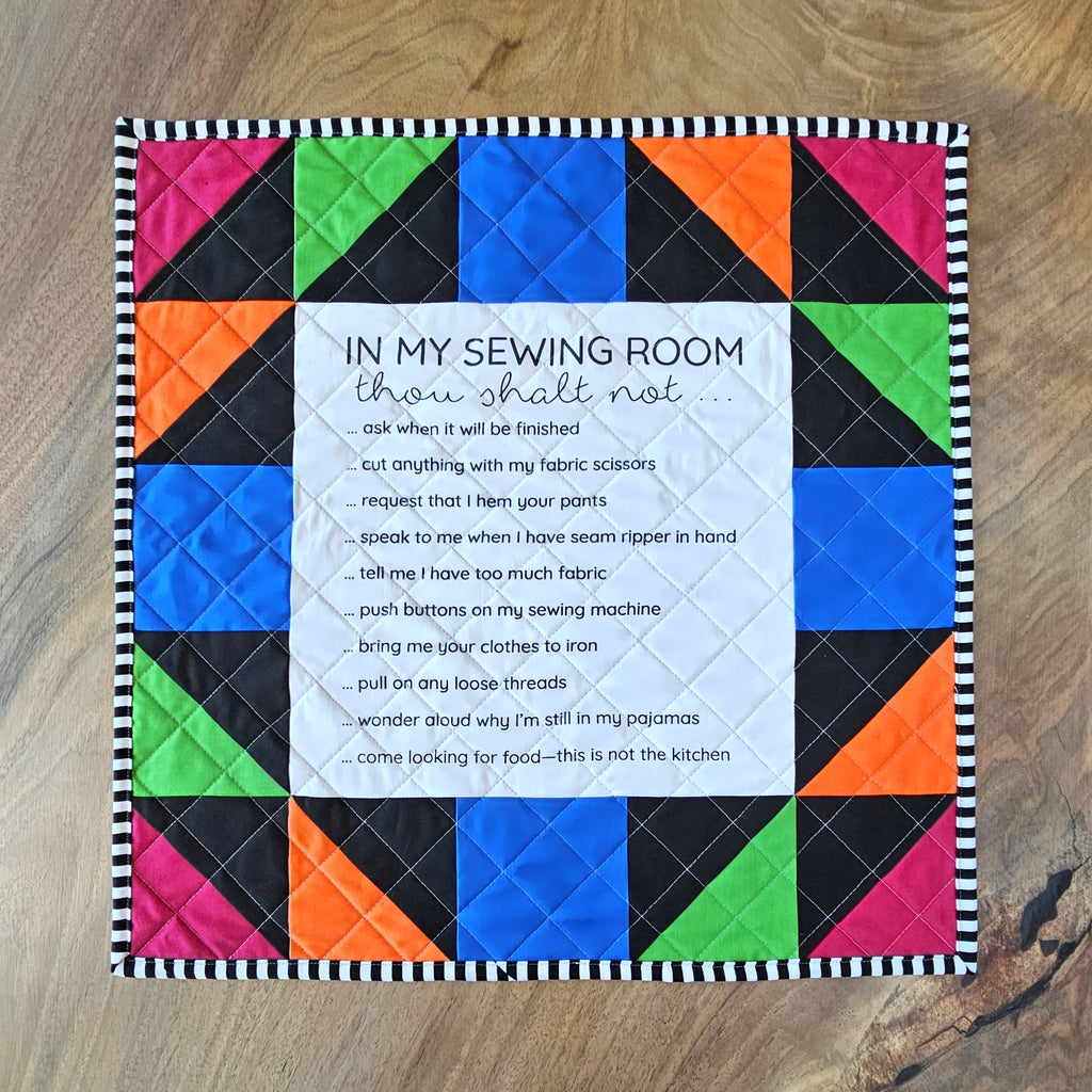 Sewing Room Rules Quilt Pattern and Fabric Panel