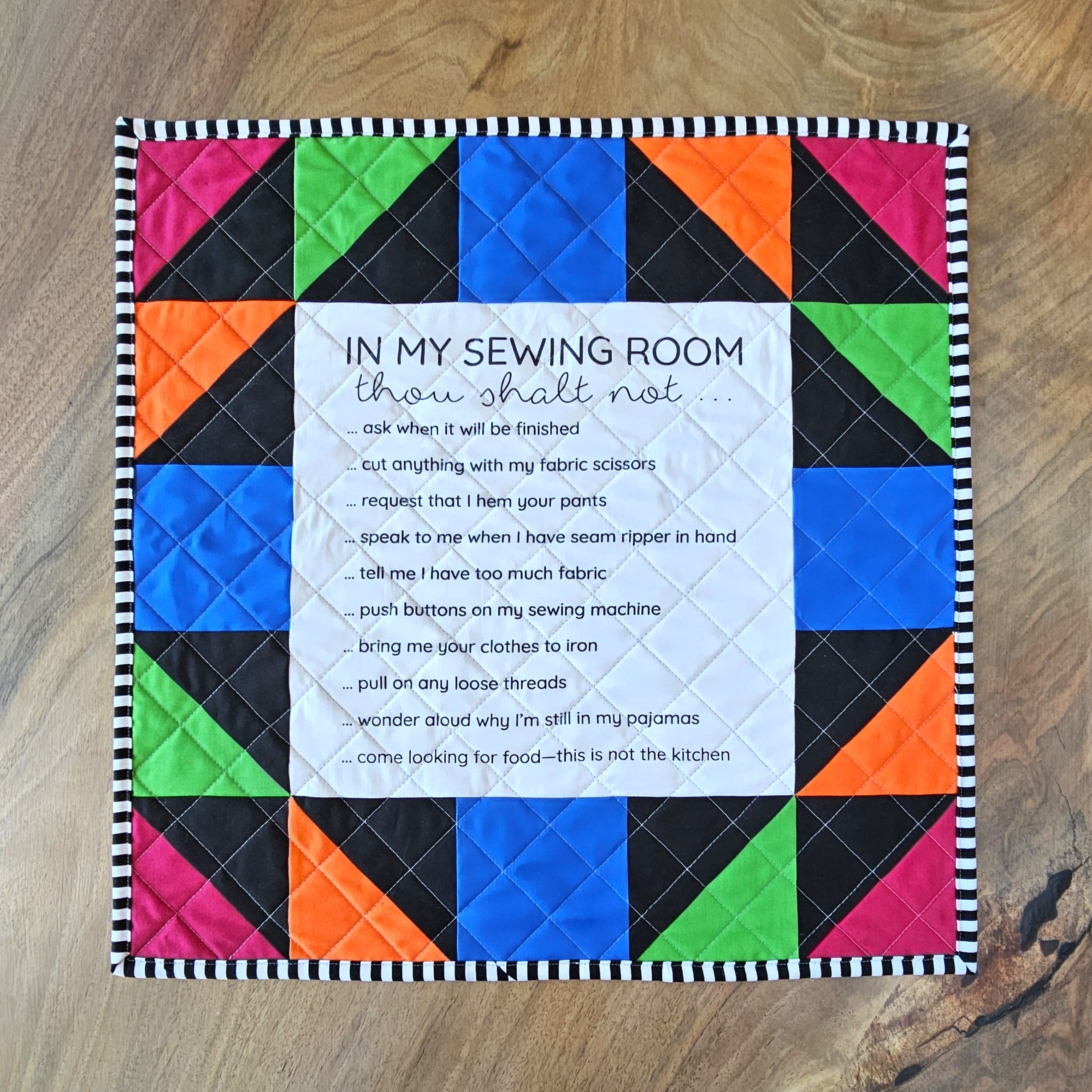 Sewing Room Rules Quilt Pattern and Fabric Panel