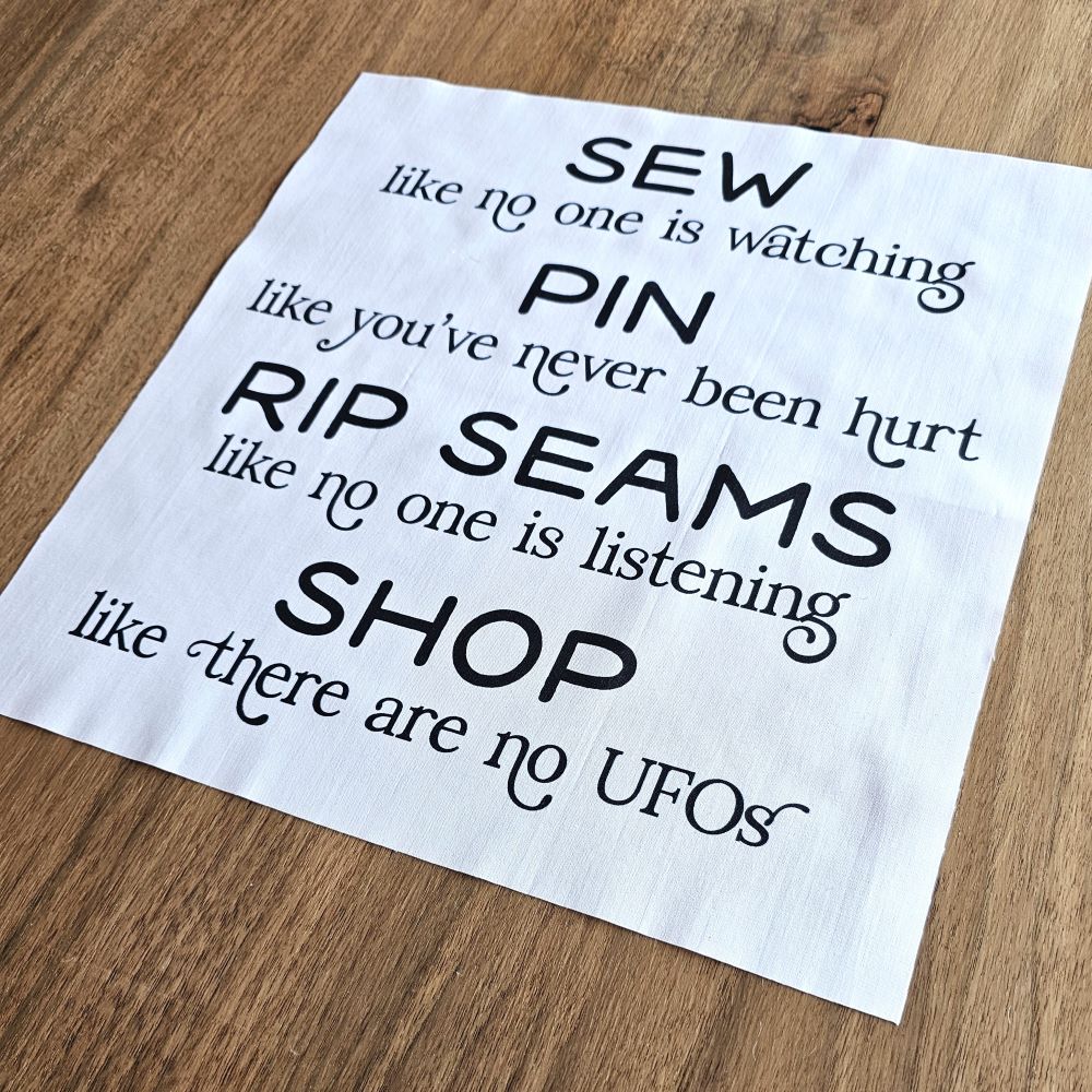 Sew, Pin, Rip, Shop Fabric Panel
