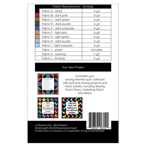 Into the Sewing Room Quilt Pattern and Fabric Panel