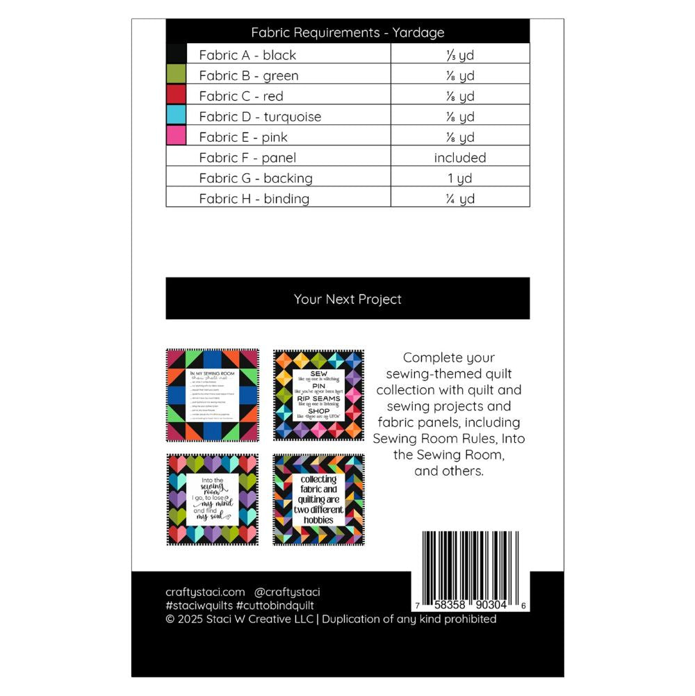 Cut to Bind Quilt Pattern and Fabric Panel