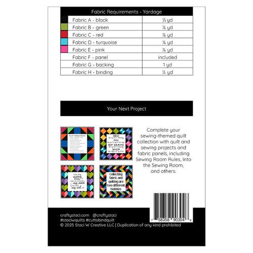 Cut to Bind Quilt Pattern and Fabric Panel