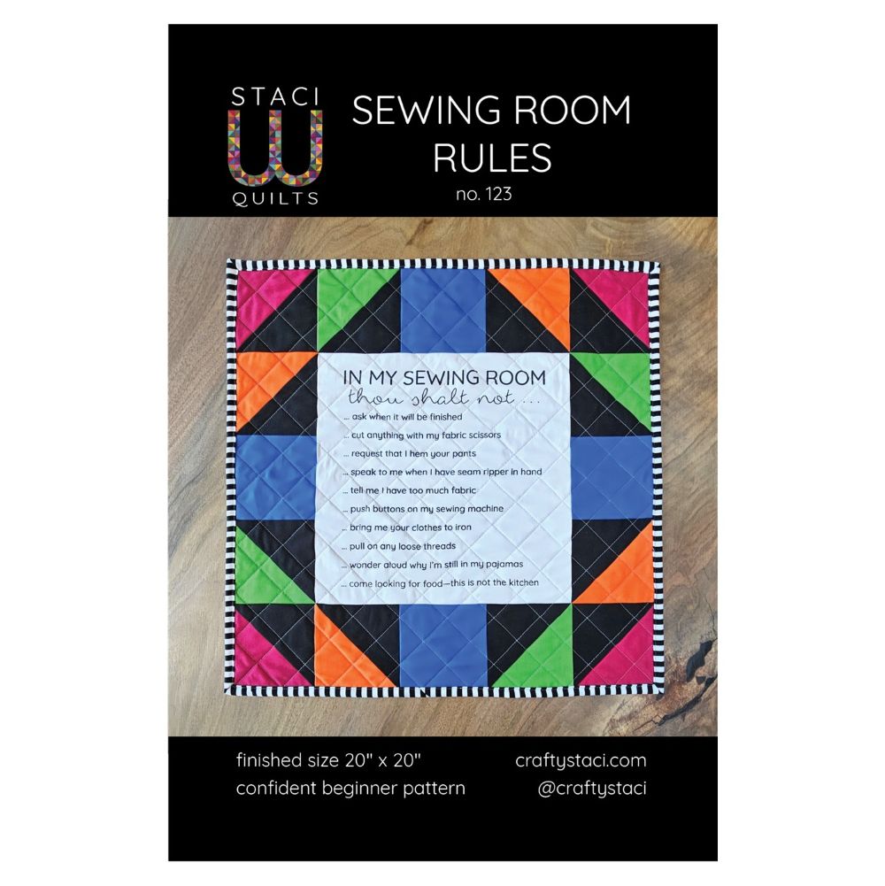 Sewing Room Rules Quilt Pattern and Fabric Panel