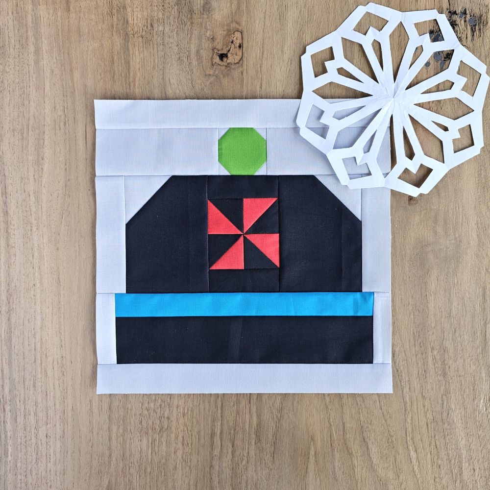 Winter Hat Quilt Block PDF Sewing Pattern